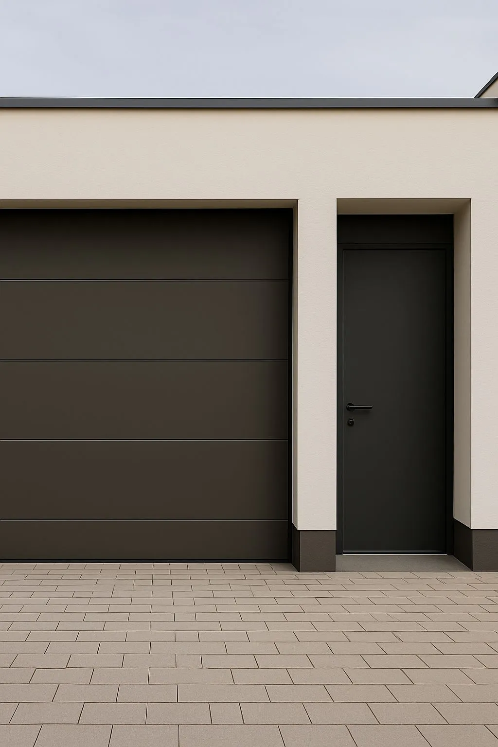 Garage mit Haustür modern