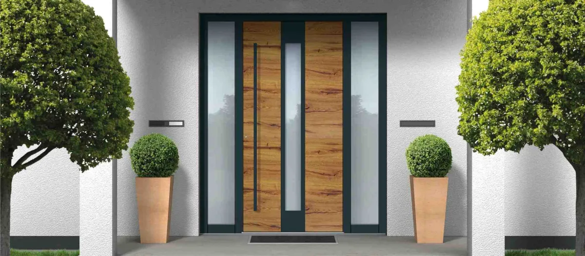 Haustür Holzoptik Anthrazit