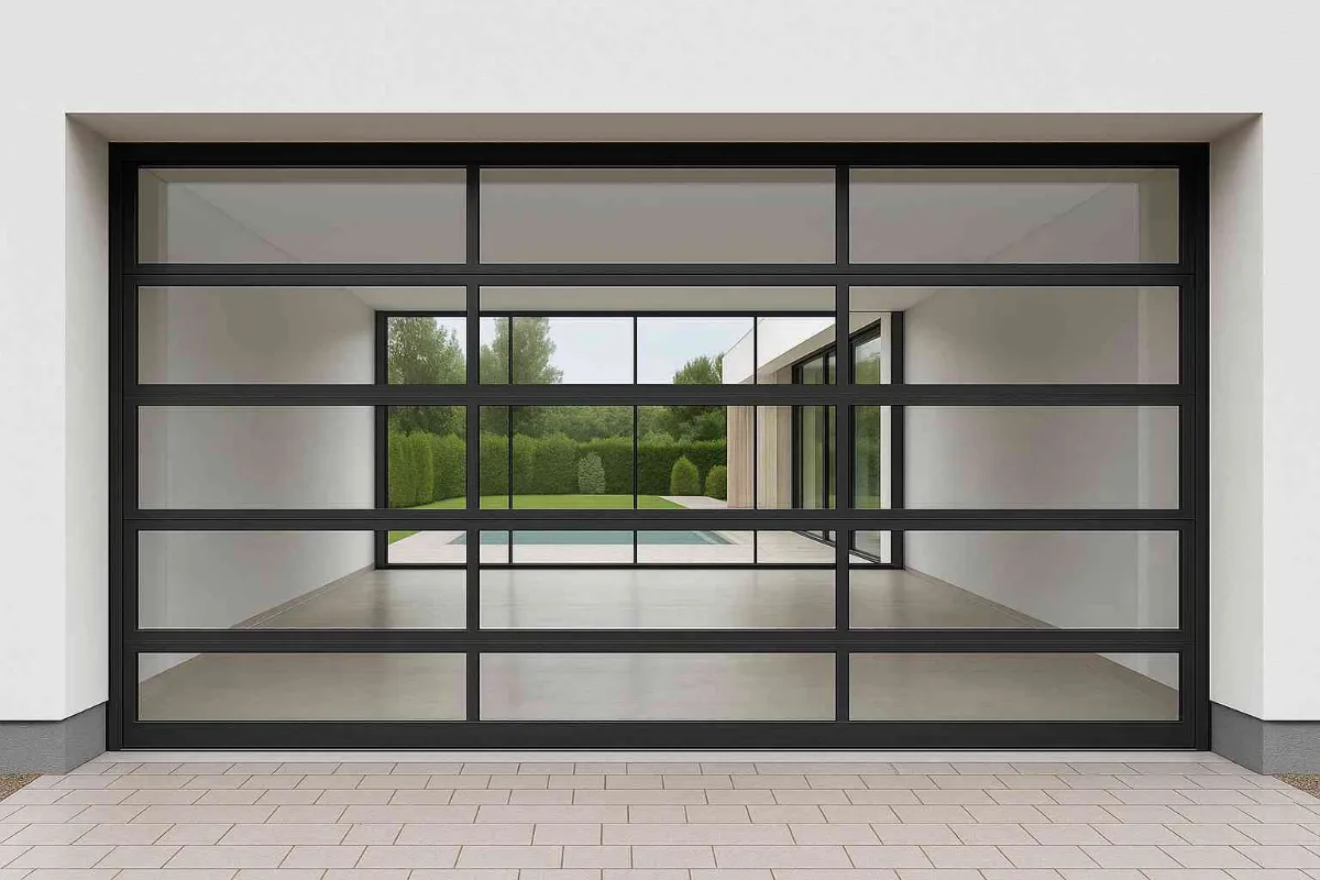 Lichtbandtor Full Glas modern
