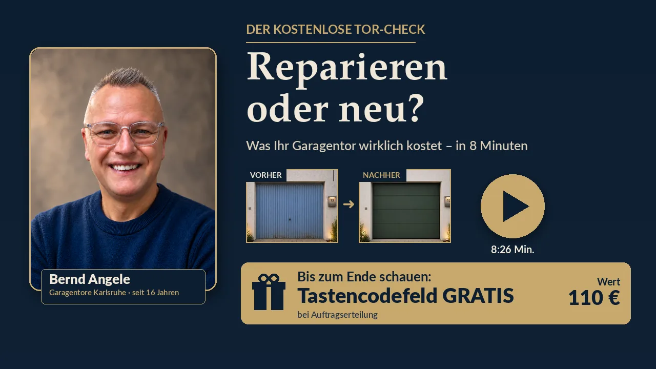 Bernd Angele – Der kostenlose Tor-Check: Reparieren oder neu? Bis zum Ende schauen: Tastencodefeld gratis